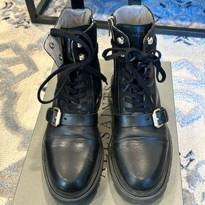 All Saints Women's Tori Buckle Detail Ankle Boots sz 6.5